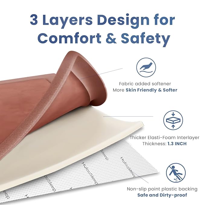 Baby Play Mat for Floor,1.3" Thick Memory foam Tummy Time Mat,Water Repellent Soft Coral Velvet Nursery Rug,Extra Large Non Slip for Crawling,Toddlers,Infants,kids,Tatami Style for Living Room(Brick)