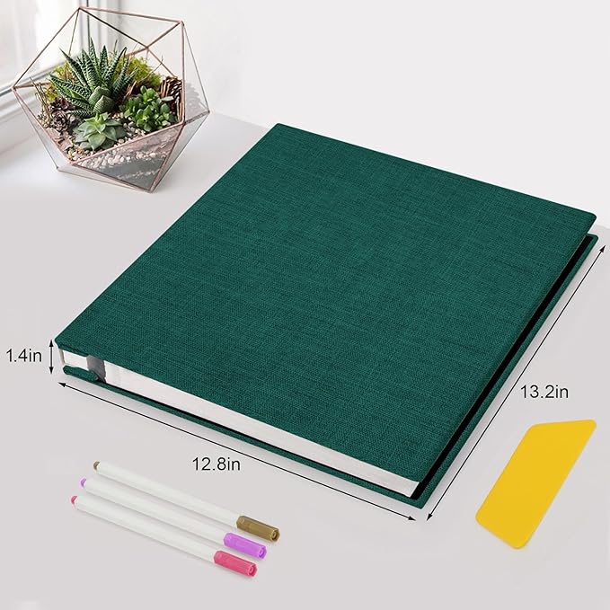 Zesthouse Large 18In Photo Album Self Adhesive 60 Pages, Scrapbook Albums with Sticky Page Holds 10x12 & 8x10 & 5X7 & 4x6 Pictures, DIY Photo Book Ideal Gift for Family Wedding Baby