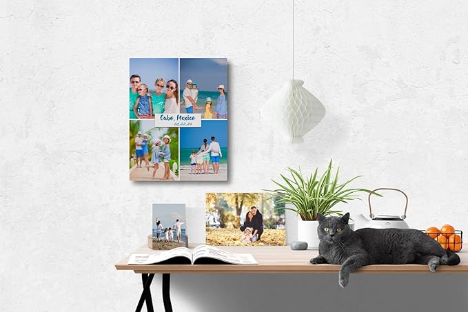 MUNDAZE Custom Collage Metal Poster, Personalized Photo Prints with Text, Glossy Aluminum, Customize with Your Own Pictures, Great Gift for Family, Friends, Ships From USA 18.75" X 15"