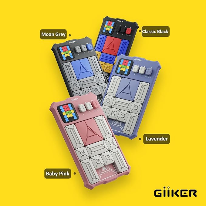 GiiKER Super Slide Puzzle Games, Original 500+ Challenges Brain Teaser Puzzle, Toys for Kids, Travel Games Birthday Gifts Easter Basket Stuffers for Boys Girls, Activities for Road Trips-Baby Pink