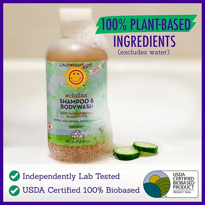 California Kids Shampoo + Body Wash | Chillax Lavender Body Wash | Gentle Skin Care for Kids + Teens | 100% Plant-Based | Hypoallergenic | 8.5 oz