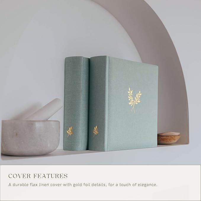 Elegant Linen Photo Album - 200 Acid-Free Pockets for 4x6 Pics - Perfect for Weddings & Gifts