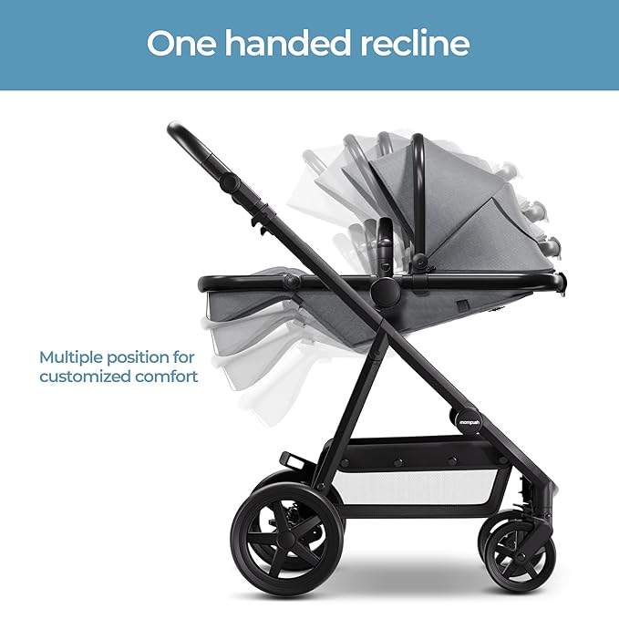 Mompush Baby Stroller, Convertible 2-in-1, Infant Car Seat Compatible, Includes Adapter - Sturdy Full-Size Infant Stroller for Family Adventures