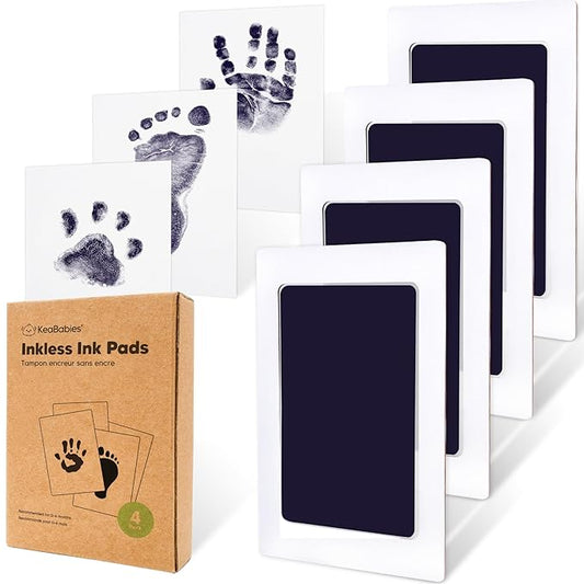 4-Pack Inkless Baby Hand and Footprint Kit - Mess Free Ink Pad for Newborn Keepsake, Dog Nose & Paw Print Kit, Clean Touch Ink Pad for Baby Hand & Footprints, Ideal New Mom Gifts (Twilight)