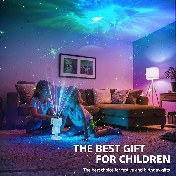 Astronaut Galaxy Projector-Star Projector,Bluetooth Speaker,White Noise, Star and Moon Galaxy Lights for Bedroom with Timer and Remote, Nebula Night Light 360° Adjustable, Starry Space Ceiling Lamp