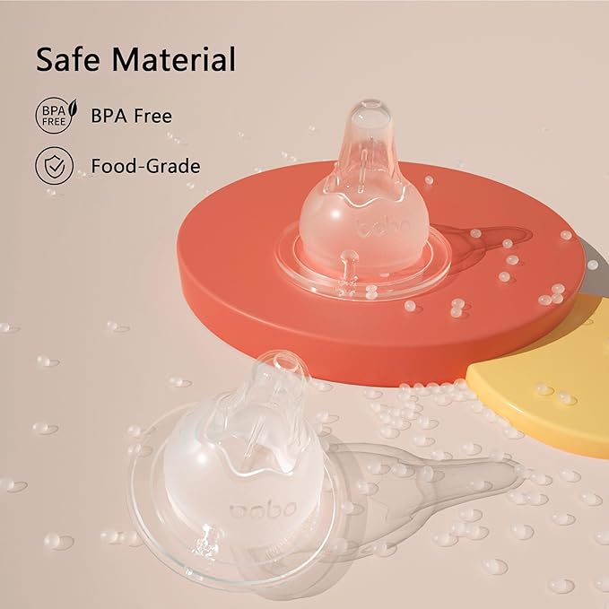 YOHKOH Natural Glass Baby Bottle with Natural Response Nipple, Newborn Anti-Colic Baby Bottles, Wide Neck Mushroom Cap Baby Bottle, Clear (8.8ounce (Pack of 4), Yellow2)