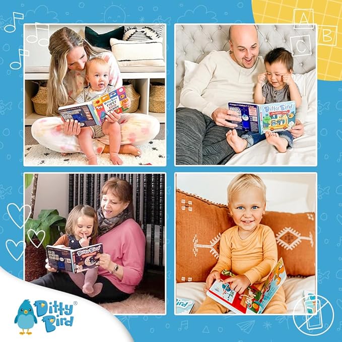 Ditty Bird Animal Sounds Book for Toddlers β Interactive Book Featuring Cuckoo, Blue Tit, Herring Gull, Tawny Owl & Dove Sounds | Musical Board Book for Ages 1-3 | Perfect Educational Gift for Toddler