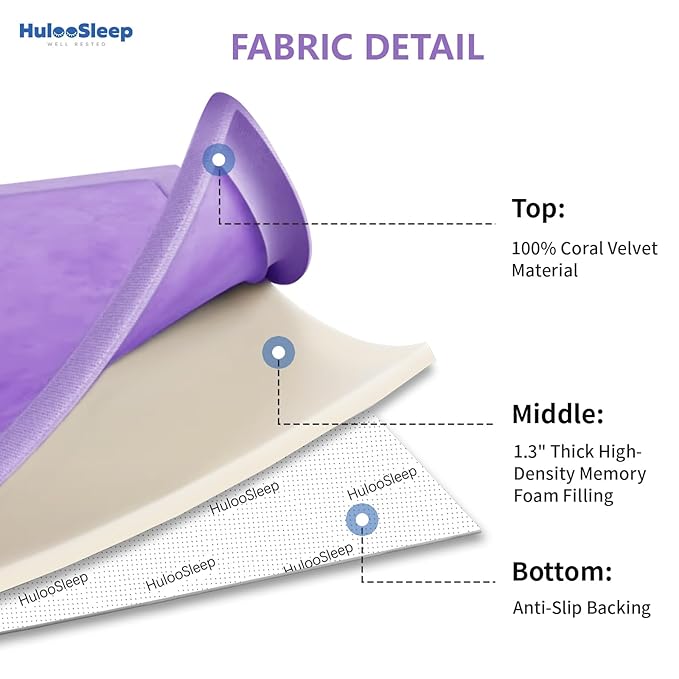 Baby Play Mat for Floor,1.3" Thick Memory foam Tummy Time Mat for Toddlers,Infants,kids,Water-Repellent Soft Nursery Rug,Extra Large Non Slip for Crawling&Yoga,Tatami Style for Living Room(Lavender)