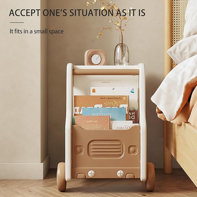 Toy Organizers And Storage For Kids, 2 Layers Toy Storage Cabinet With Bookshelf Toys Organization Chest With Bins Multipurpose For Nursery, Playroom, Bedroom, Living Room (Tan/No Blockes