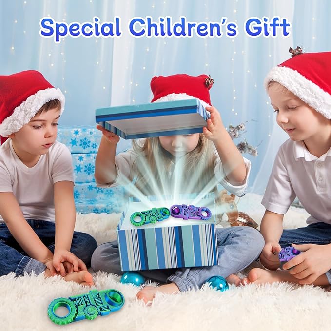 2025 New 3D Printed Fidget Ring Toys, 5-in-1 3D Printed Gear Ball Stress Sensory Toy, Mindful Meditation Gear Toys for Stress and Anxiety Relief, Back to School Supplies Fidget Toy for Kids Adults