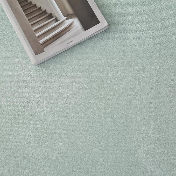 Loartee Coral Velvet Crawling Rugs (4'11"x4'11", Light Green) for Toddler Children Play Area Rugs Yoga Mat Exercise Pads Carpet