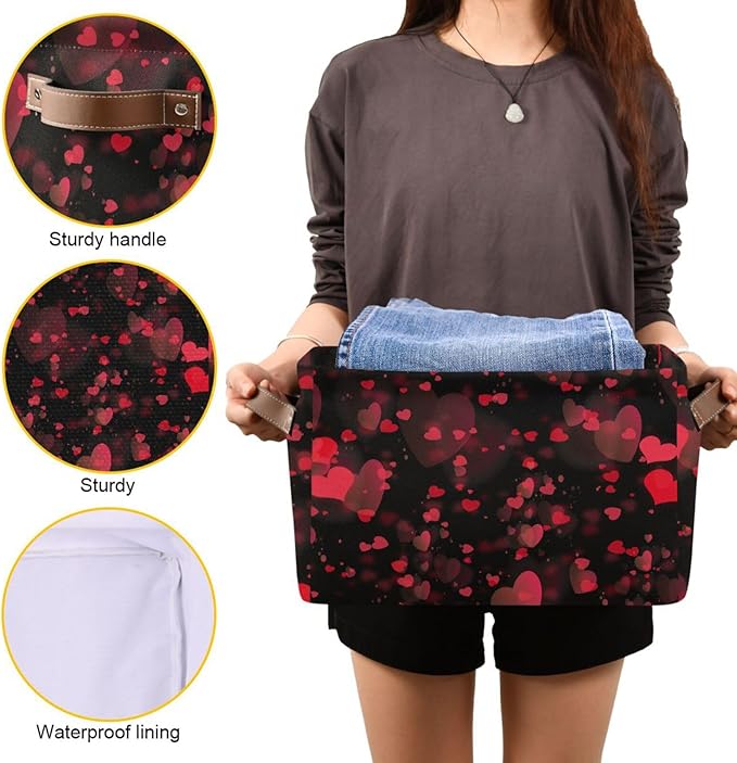 Storage Basket Cube Storage Bins Organizer Bag Collapsible Closet Shelf Baskets with handle for Baby Cloth Pet Toy Book 14.2×10.2×8.3 IN