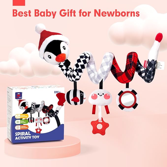 hahaland Car Seat Baby Toys 0-3 Months Developmental Carseat Toys for Infants 0-6 Months Stroller Baby Toys 6 to 12 Months Infant Toys for Ages 0-2 Baby Girl Gifts Travel Toys 0-6 Months