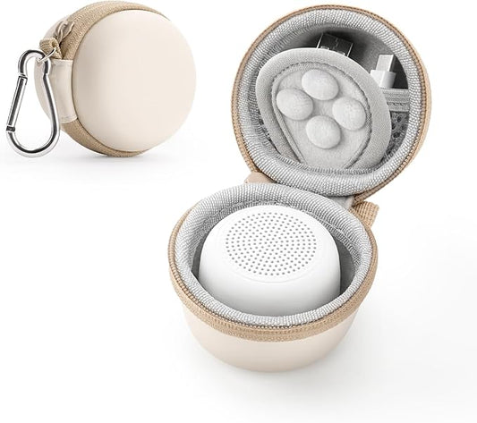 Carrying Case for Babelio White Noise Machine, Mini Sound Machine Protective Compact Traveling Storage Bag, Scratches Shockproof Waterproof (Only Case) (Beige, S)