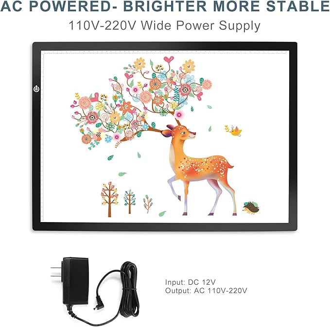 LitEnergy A2 LED Copy Board Light Tracing Box, Ultra-Thin Adjustable Artcraft LED Trace Light Pad for Tattoo Drawing, Streaming, Sketching, Animation, Stenciling