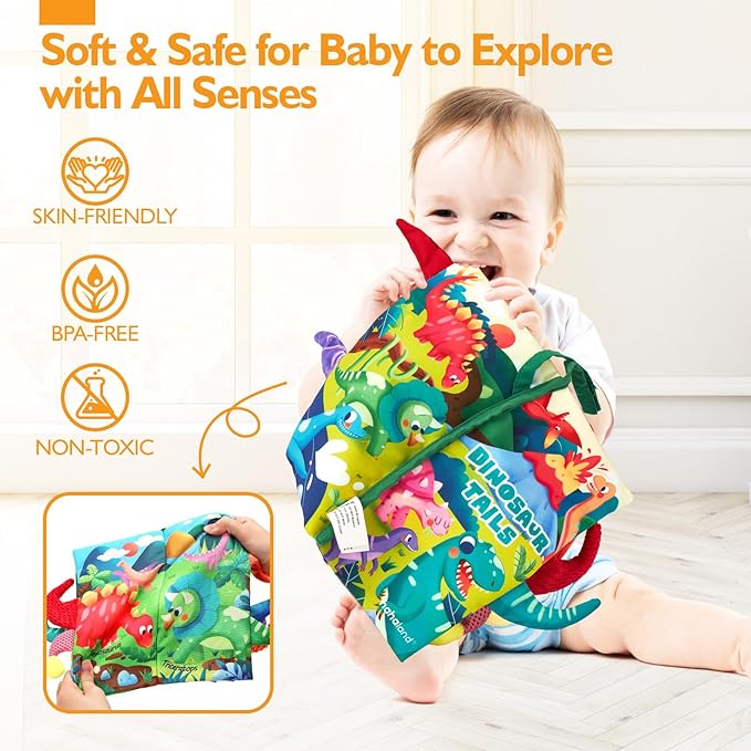 hahaland Baby Books 0-6 Months,Infant Tummy Time Toy High Contrast Sensory Toys 6 to 12 Months Touch Feel Book Baby Gifts for Boy Girl 0-3 Month Book Early Learning Toy (Single Book)