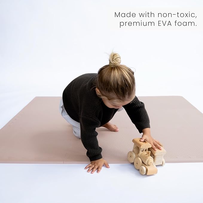 Toddlekind Solid Color Foam Play Mat 4x4 Baby Playmat. Stylish, Non-Toxic, Odorless, Plain Design Puzzle Play Mat 0m+ (Rose/Blush/Nude)