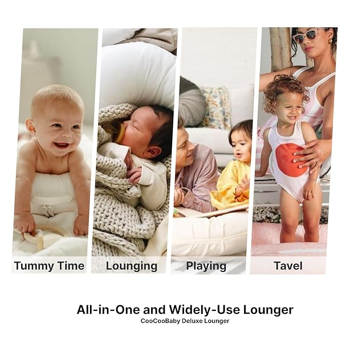 Deluxe Infant Lounger, Baby Nest Cover for Baby Girls & Boys, Newborn Essentials for Baby 0-12 Months, 100% Cotton (SummerSky)