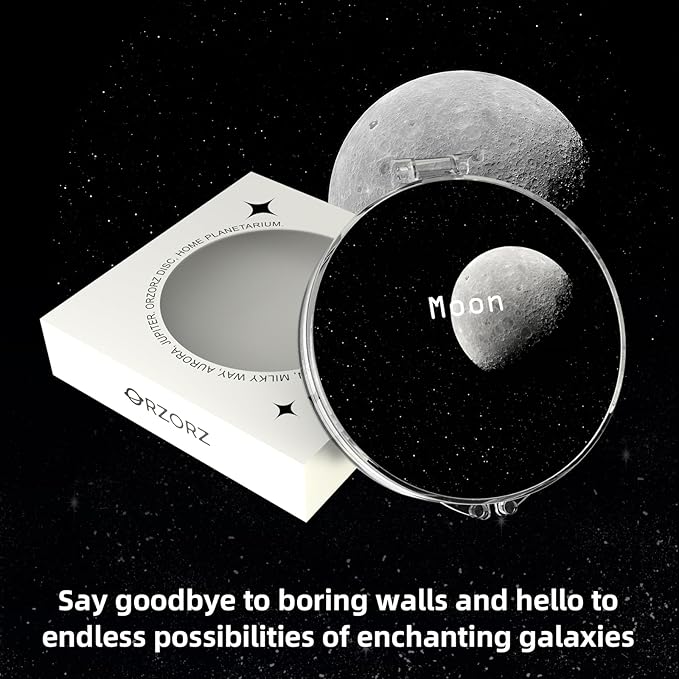 Orzorz Slide Discs Star Projector Galaxy Light Home Planetarium Projector (Work Star Projector) (Moon)