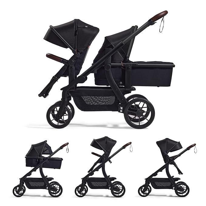 Momcozy ChangeGo Baby Stroller, Convertible Single-to-Double-to-Wagon Stroller with 23 Configurations, Seat Included, Large PU Wheels, All-Wheel Suspension & Extendable UPF50+ Canopy