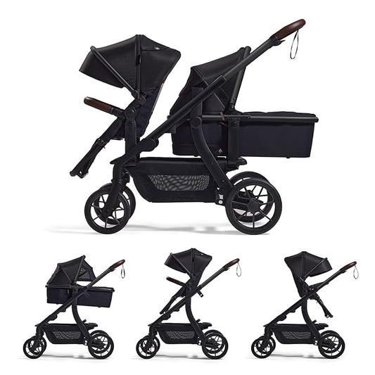 Momcozy ChangeGo Baby Stroller, Convertible Single-to-Double-to-Wagon Stroller with 23 Configurations, Seat Included, Large PU Wheels, All-Wheel Suspension & Extendable UPF50+ Canopy