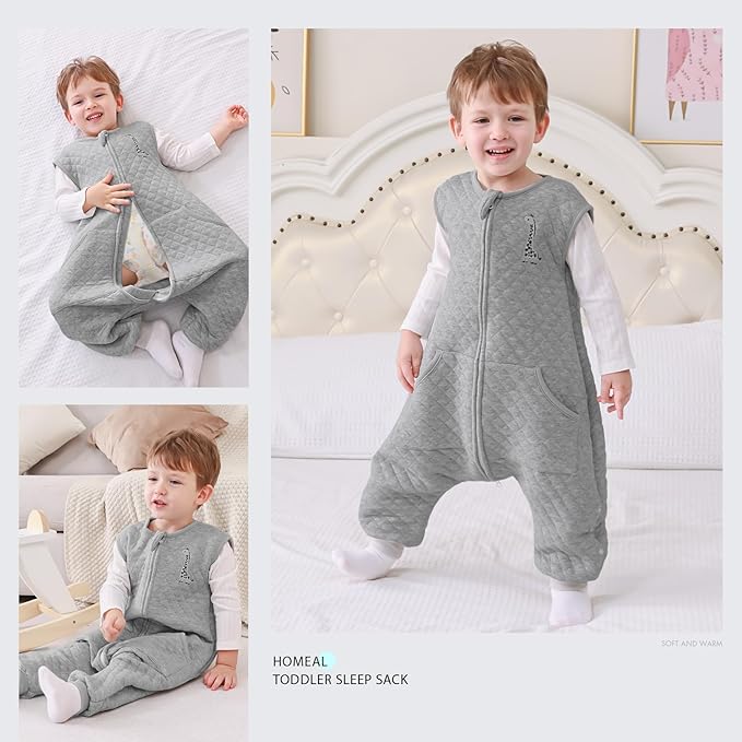 HOMEAL Toddler Sleep Sack with Feet 5t-7t, Sleeveless Sleeping Sack with Legs 1.0 TOG