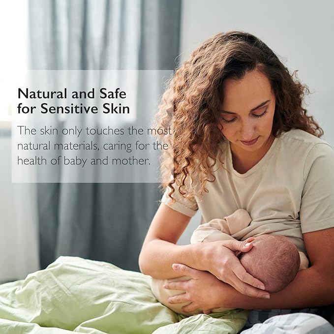 Momcozy Bamboo Fiber Disposable Nursing Pads, 100% Natural Materials and 100% Biodegradable, Skin Contacts Only Most Natural Materials, for Sensitive Skin, Individually Packaged(120 Count)