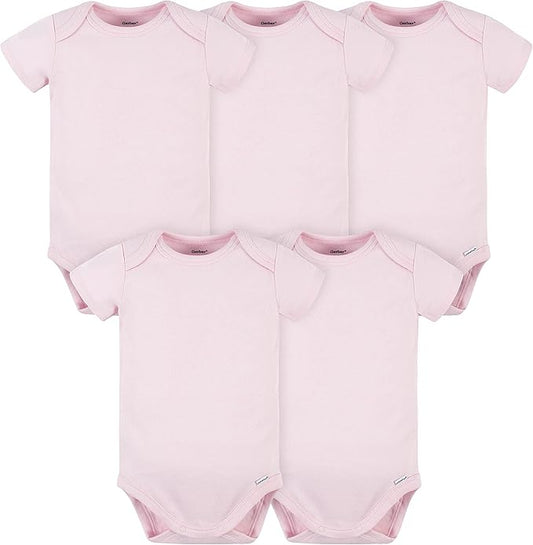 Gerber baby-boys 5 Pack Onesies Multi-packs Bundle Interlock 180 Gsm