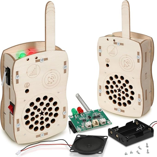 Stem Projects Walkie Talkies Toys for Boys Age 8-12 12-14 Science Kit Building Own DIY Electronics Kit for Kids Science Experiments Kid 9-12 Boy Toys Birthday Gift 8 9 10 11 13 Year Old Teen Girl