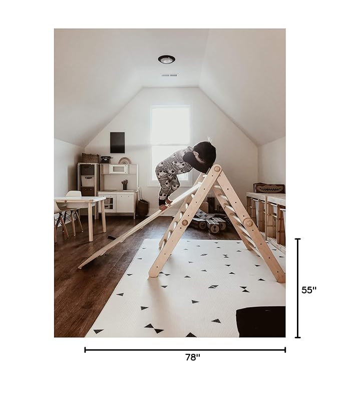 LITTLE Bot Ofie Mat, Soft Baby Play mat, Reversible Foam Floor mat, 6.5 ft x 4.5 ft, Durable and Non-Toxic (Country Road, Large)