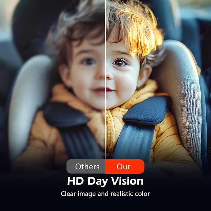 7" Baby Car Camera, FHD IR Night Vision Baby Car Mirror - IPS Display Rear Facing Monitor with 178° Wide Angle, Safe Driving for New Parents, Infants, Kids & Toddlers