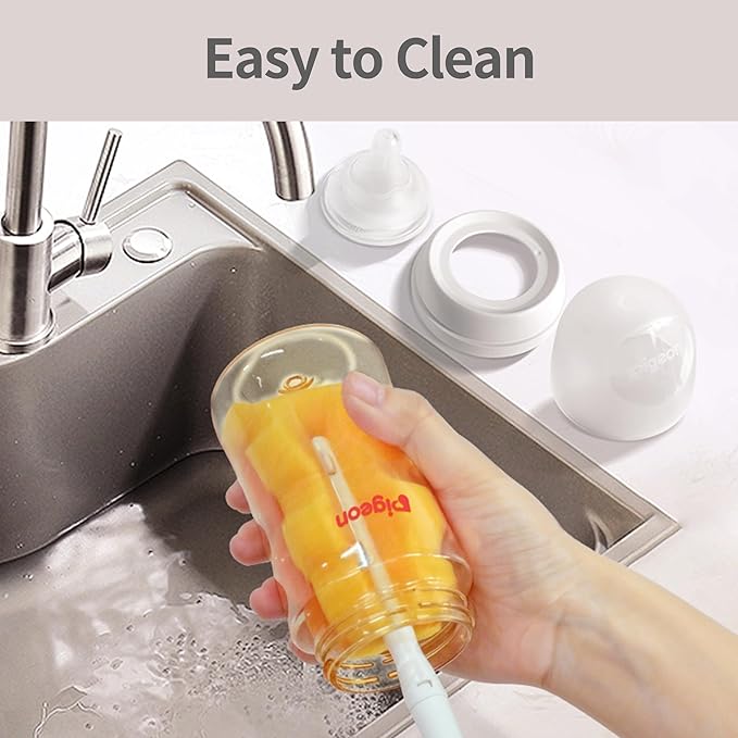 Pigeon PPSU Nursing Baby Bottle Wide Neck, Anti-Colic, Streamlined Body, Natural Feel, Easy to Clean, 8.1 Oz(Pack of 2), Includes 2pcs M Nipples (3m+)