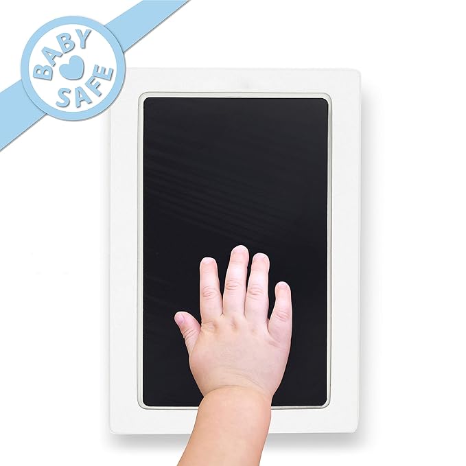 Extra Large Clean Touch Ink Pad for Baby Handprints and Footprints – Inkless Infant Hand & Foot Stamp – Safe for Babies, Doesn’t Touch Skin – Perfect Family Memory or Gift by Tiny Gifts, Black