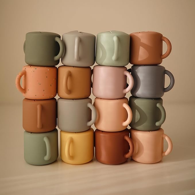 mushie Silicone Snack Cup | Spill Proof Food Container for Toddler and Baby (Natural)