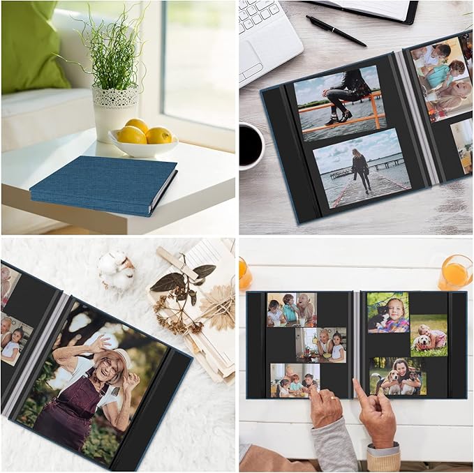 Zesthouse Photo Album Self Adhesive Pages, 60 Pages Magnetic Scrapbook Albums with Sticky Page,Photos Album Holds 8x10 & 5X7 & 4x6 & 6x8 & 3x5, Large Picture Book Ideal for Family,Wedding,Baby