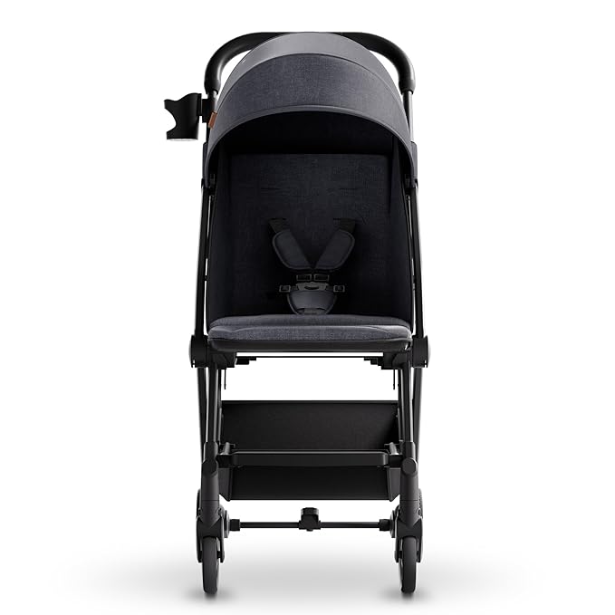 Mompush Lithe V2 Lightweight Travel Stroller, Compact Foldable Baby Stroller with Travel Bag, One-Hand Fold Stroller, Snack Tray, Mechanical Recline Seat, Airplane-Ready, UPF 50+ Canopy & Rain Cover