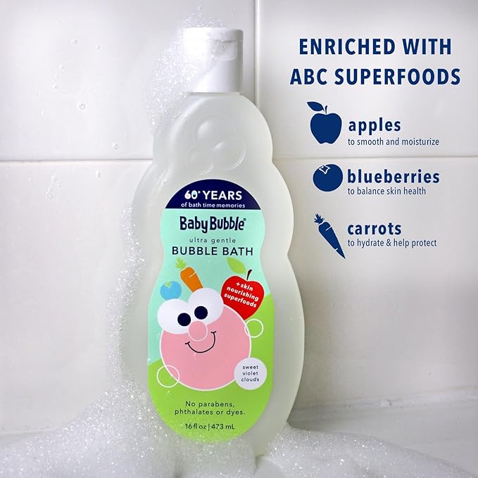 Mr. Bubble Baby Bubble Ultra Gentle Bubble Bath, Sweet Violet Clouds Scent, 16 oz., Pack of 2