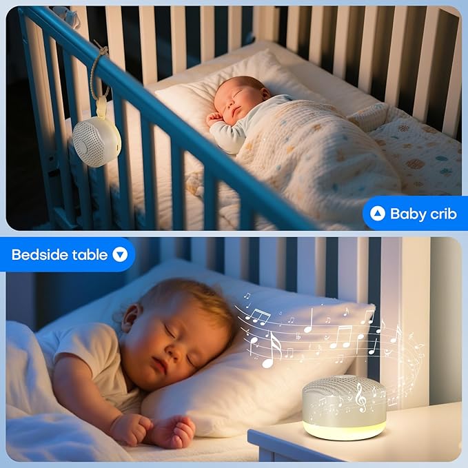 White Noise Sound Machine,buluoushen Sound Machine for Sleep with 24 Soothing Sounds,Sleep Sounds for Adults Baby Kids,Travel Sound Machine for Sleep,Mini and Portable