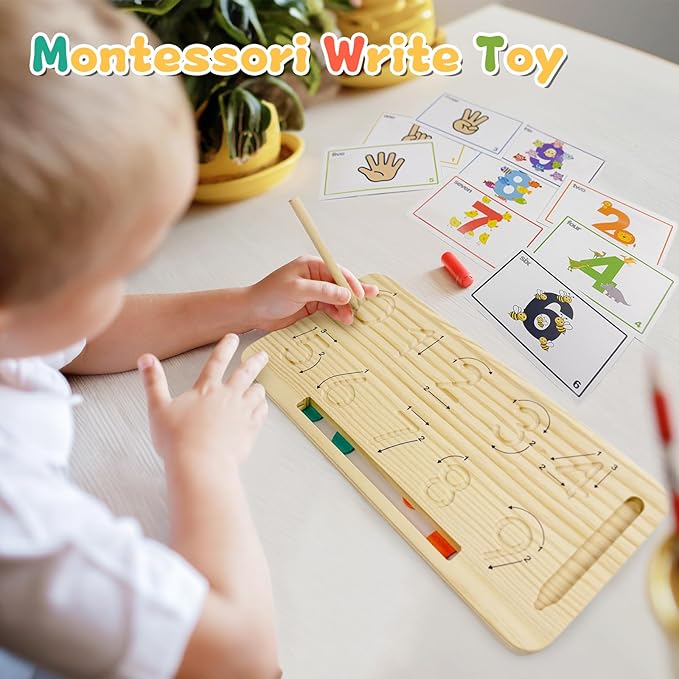 Learning Toys 3-5, Educational Toys with Number Flash Card for 3+ Year Old, Montessori Number Math Manipulatives, Preschool Kindergarten School Supplies, Birthday Gifts for 3 4 5 6 yr Old Kids