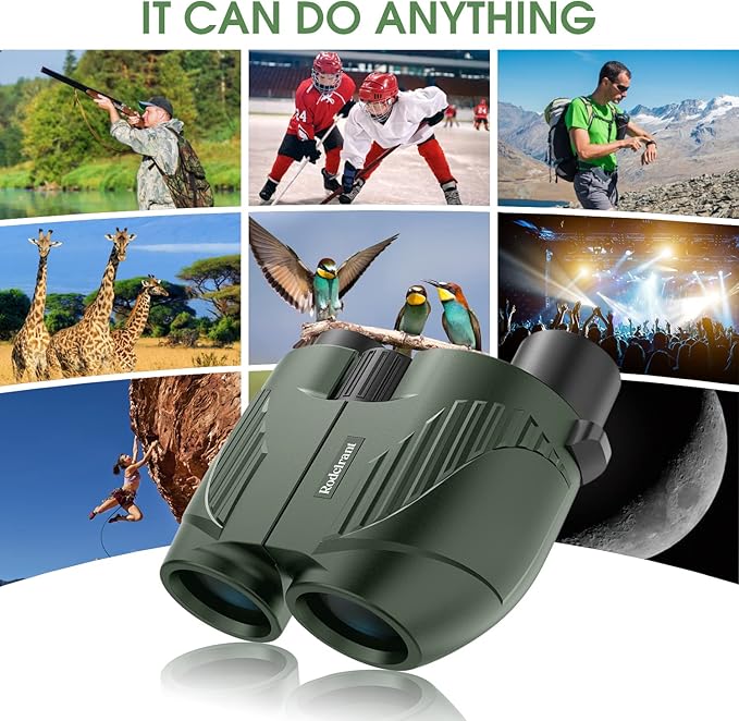 20X25 Compact Binoculars for Adults and Kids,Large Eyepiece Waterproof Binocular,Easy Focus Small Binoculars for Bird Watching,Hiking and Concert, Green