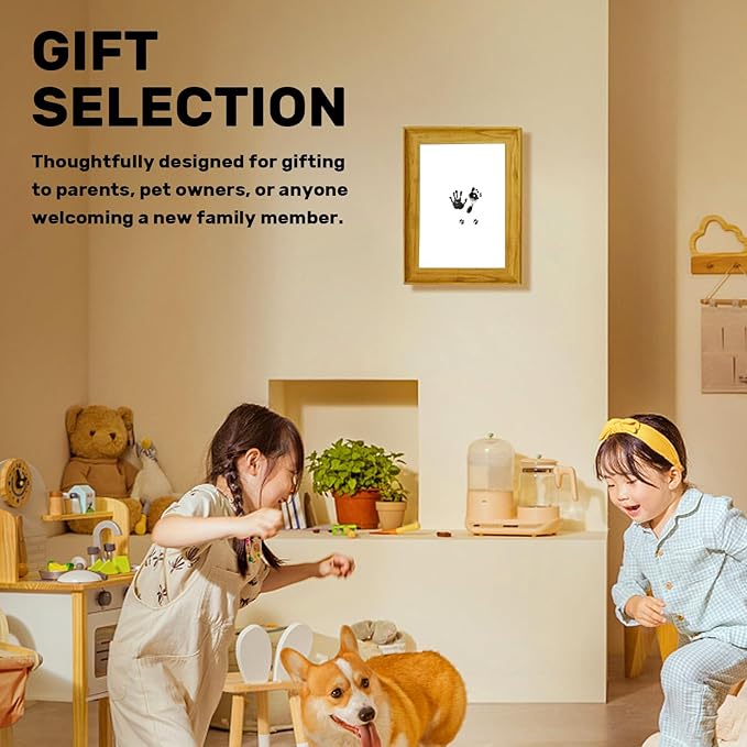 2-Pack Inkless Baby Hand and Footprint Kit with Mess-Free Ink Pad – Baby Safe Ink Pad for Hand, Foot & Paw Prints – Newborn Footprint & Paw Print Kit for Dogs and Cats – 16 Cards(Jet Black, Jumbo)