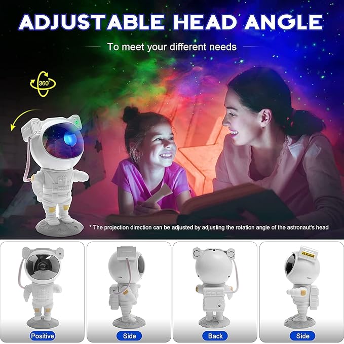 SFOUR Astronaut Galaxy Projector Night Light,Lights for Bedroom,Kids Room Decor Aesthetic, Adjustable Head Angle,Gift for Kids Adults Home Party Ceiling Decor,Christmas Gift