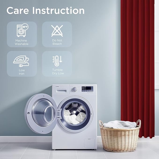 Joydeco Blackout Curtains 96 Inches Long for Bedroom, Thermal Insulated Black Out Curtains 2 Panels Set, Room Darkening Drapes for Living Room Window (W52 x L96 Inch, Red)