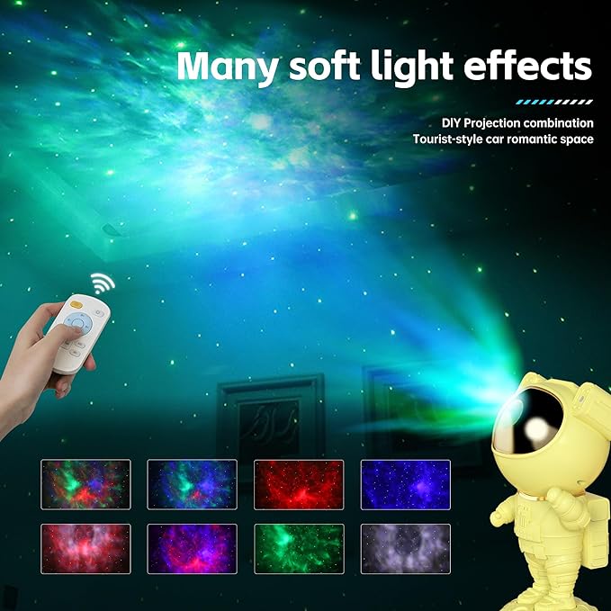 SFOUR Astronaut Galaxy Projector Night Light,Lights for Bedroom,Kids Room Decor Aesthetic, Adjustable Head Angle,Gift for Kids Adults Home Party Ceiling Decor,Christmas Gift