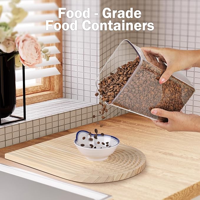 12 Pcs Pop Food Storage Containers Airtight Food Storage Containers Set with Lids Kitchen Pantry Organization and Storage, 3.4Qt, 2.8Qt, 2.1Qt, 1.2Qt