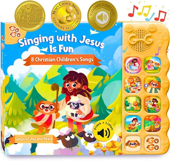 GO GO Bible Songs of Wisdom: Bible Songs Book for Toddlers, 8 Songs, Talking Books for Toddlers 2-4 Years, Sound Books, Sing Along Books, Baby Music Book, Christian Toys for Toddlers