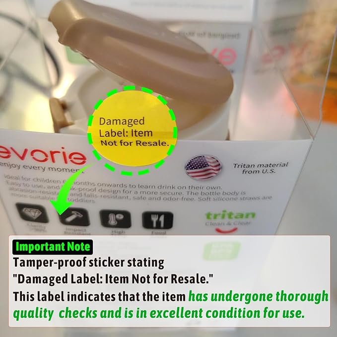 Evorie Tritan Spill Proof Toddler Straw Sippy Cup, 10 oz for Baby and Toddlers 1-3 Years Old, No Spill Straw Water Bottle with Removable Handles, Ideal for School, BPA-Free, Happy Valley