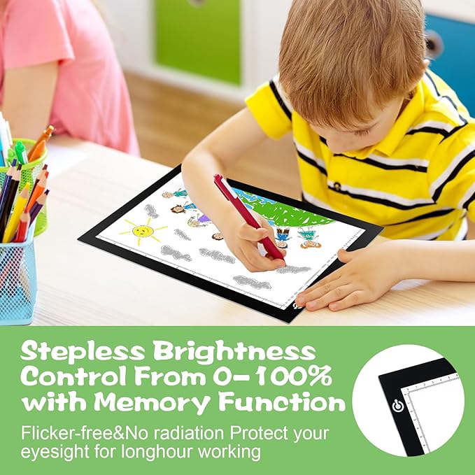 RTjoy A4 LED Light Tracing Box Pad, Adjustable 9x12 Inch USB Powered Artcraft Portable Light Copy Board for Tattoo Transferring Artists DIY Drawing Diamond Art Sketching