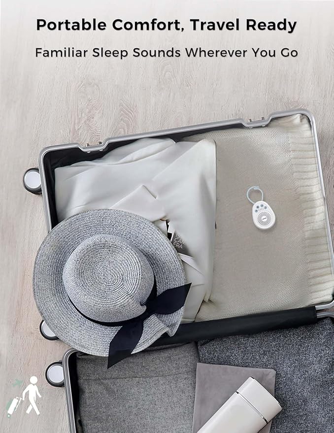 FOXFINE White Noise Machine, Portable Sound Machine with 30 Soothing Sounds, Timer, for Sleeping, Baby, Adults, Home & Travel, Blue