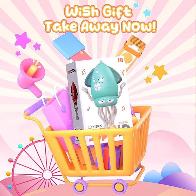 Magic Electric Dancing Octopus Toy with Led Light and Music,Playful Automatic Evasion Crawling Dancing Octopus with Fishing Rod,Smart Tentacle Explorer Dancing Squid Toy Tummy Time Baby Toys,Green